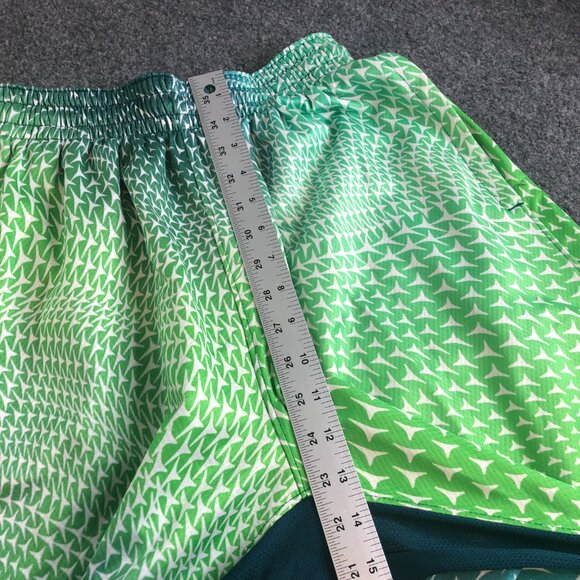 Nike Jordan Shorts Mens Medium Green Dazzle Shiny Basketball Baggy Pockets 10" - Picture 7 of 10